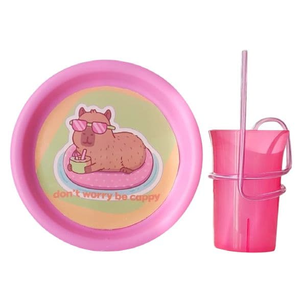 Set vaso loco + plato capibara