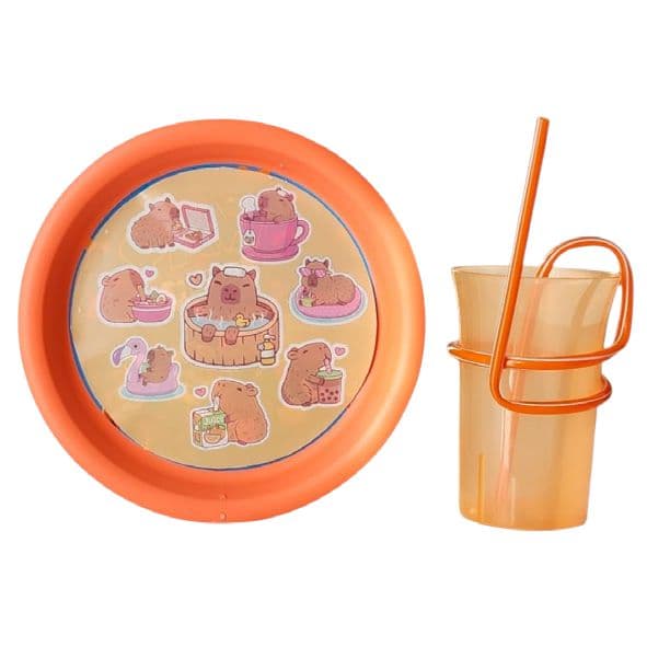 Set vaso loco + plato capibara