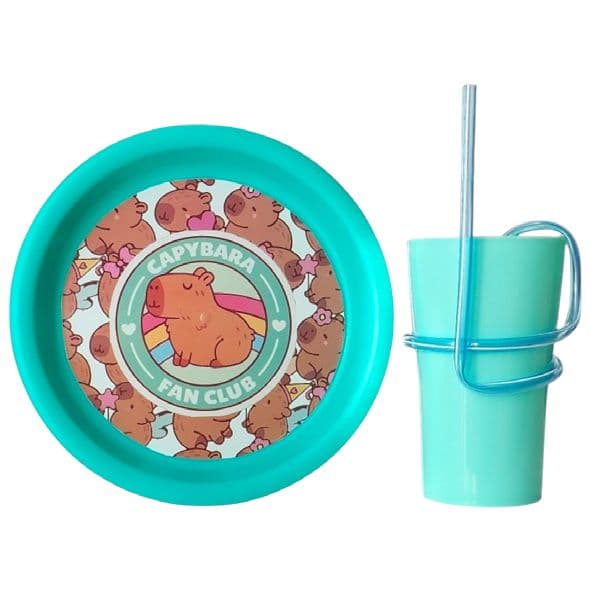 Set vaso loco + plato capibara